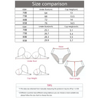 Size comparison chart showing measurements for leopard print push up bra including under bust and cup height in cm and inches