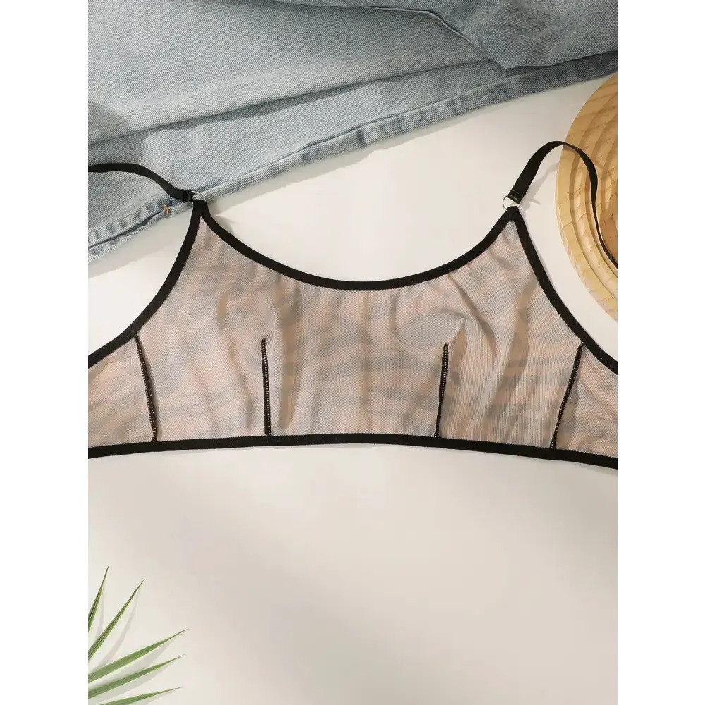 Comfortable animal print lingerie bralette with black trim and adjustable straps from The Lady's Haven Boutique