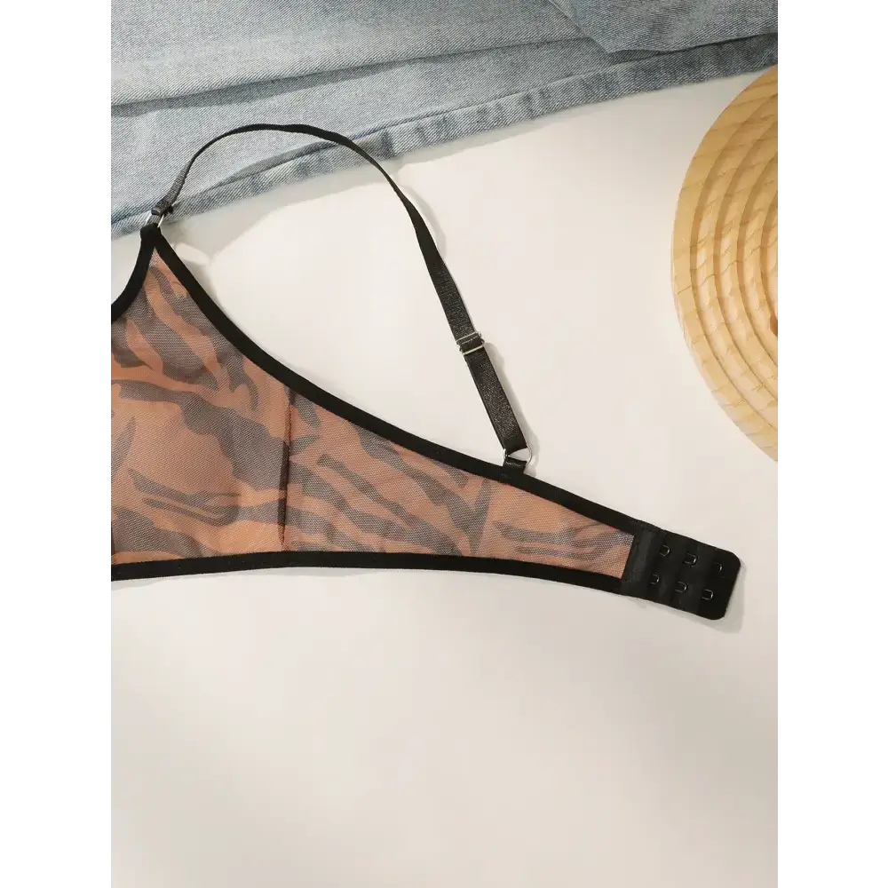 Comfortable animal print lingerie bra with adjustable straps and black trim from The Lady's Haven Boutique