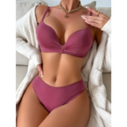 Comfortable daily ladies underwear set in mauve with soft fabric and supportive bra from The Lady's Haven Boutique
