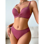 Comfortable daily ladies underwear set in mauve featuring a supportive bra and matching panties