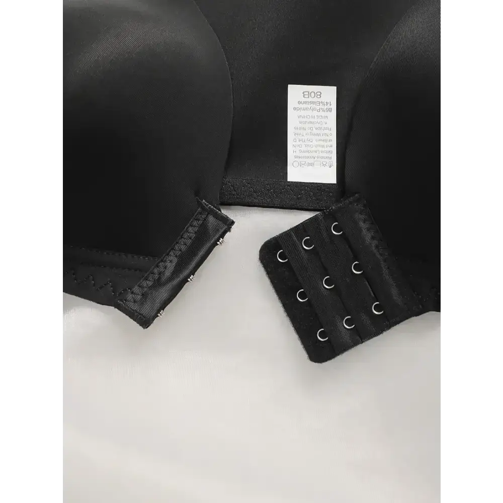 Black comfortable steel ring bra for women with adjustable hook and eye closure from The Lady's Haven Boutique