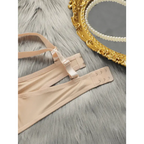 Beige comfortable steel ring lingerie for women featuring adjustable straps and hook closures from The Lady's Haven Boutique