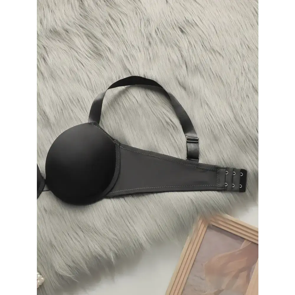 Black comfortable steel ring lingerie for women bra with adjustable straps from The Lady's Haven Boutique