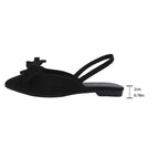 The Lady's Haven Boutique black flat heel sandals with bow detail comfortable summer pointed toe shoes