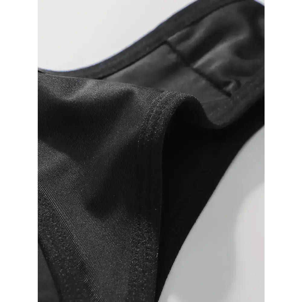 Close-up view of black fabric in a comfortable thong pack from The Lady's Haven Boutique