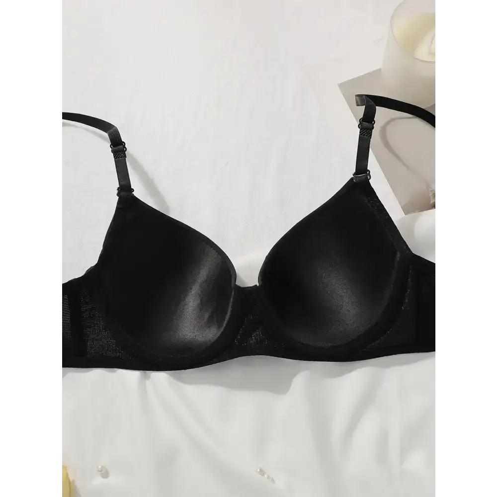 Black daily casual ladies underwear set bra with adjustable straps from The Lady's Haven Boutique