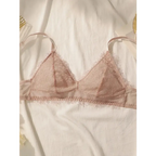 Delicate lace intimate set for ladies soft pink lace bra with adjustable straps from The Lady's Haven Boutique