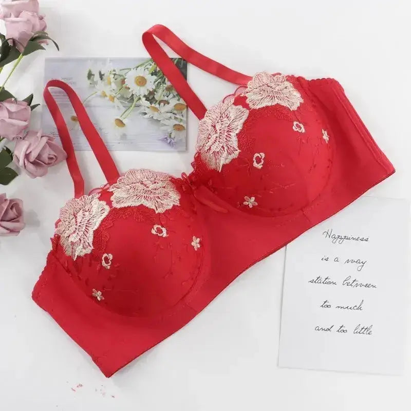 Demi Bra for Woman Contrast Color Underwear Big Size 85C-110C Half Cup Lingerie - The Lady's Haven Boutique