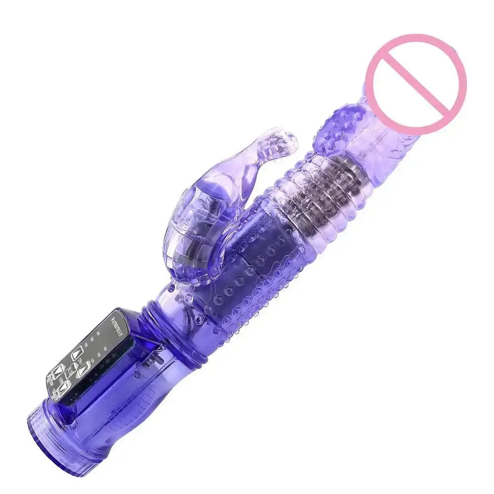 Dildo Rabbit Vibrator Masturbator G Spot 12 Speeds Vibration Dual Motor Massager Clitoris Rotation Stimulator Female Sex Toy - The Lady's Haven