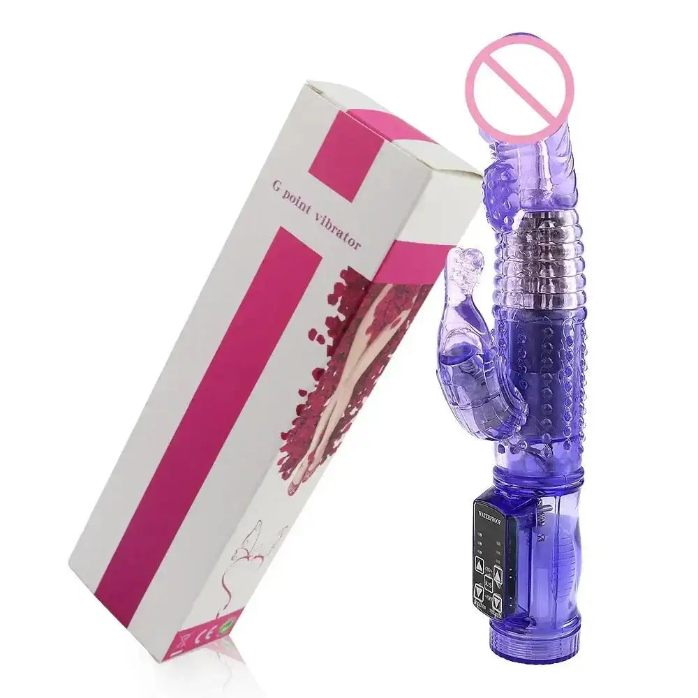 Dildo Rabbit Vibrator Masturbator G Spot 12 Speeds Vibration Dual Motor Massager Clitoris Rotation Stimulator Female Sex Toy - The Lady's Haven