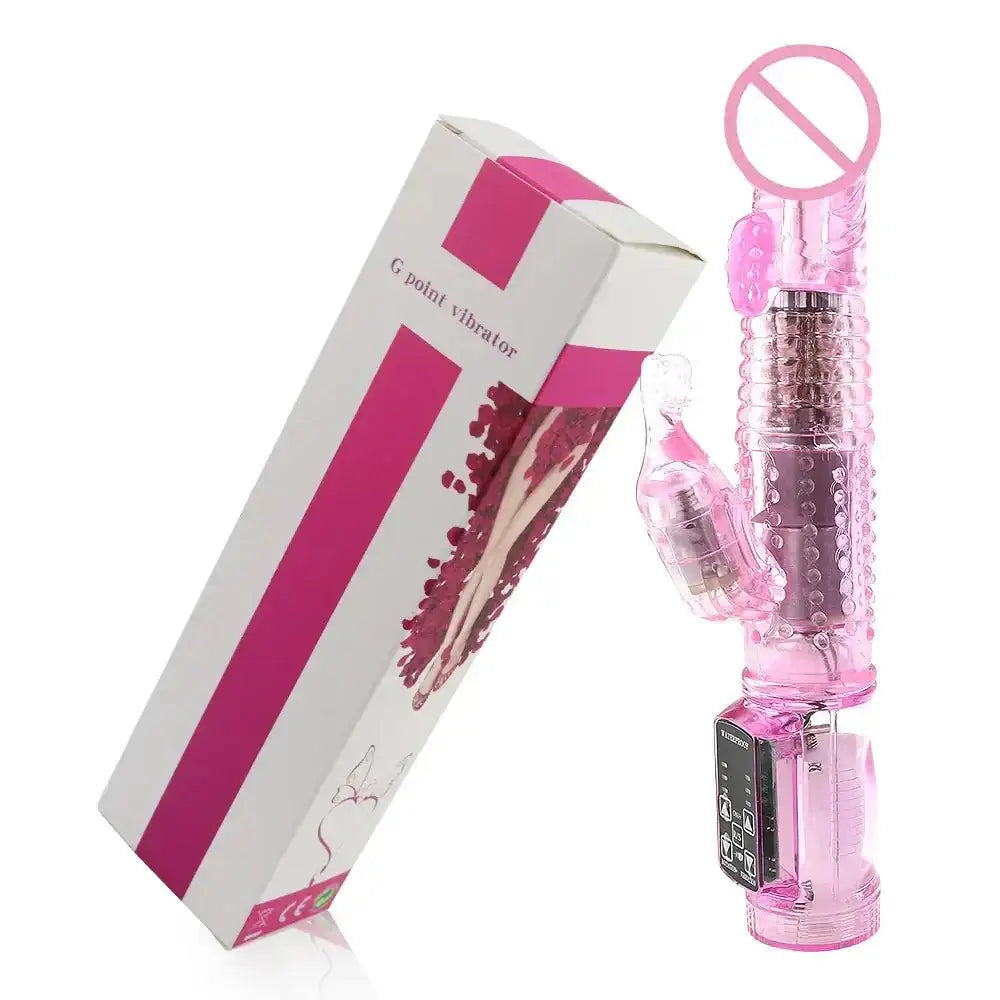 Dildo Rabbit Vibrator Masturbator G Spot 12 Speeds Vibration Dual Motor Massager Clitoris Rotation Stimulator Female Sex Toy - The Lady's Haven