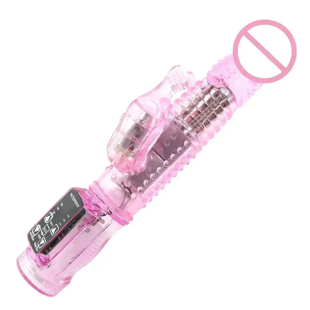 Dildo Rabbit Vibrator Masturbator G Spot 12 Speeds Vibration Dual Motor Massager Clitoris Rotation Stimulator Female Sex Toy - The Lady's Haven