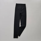 Black elastic fitness leggings for women with high waistband for comfort and flexibility