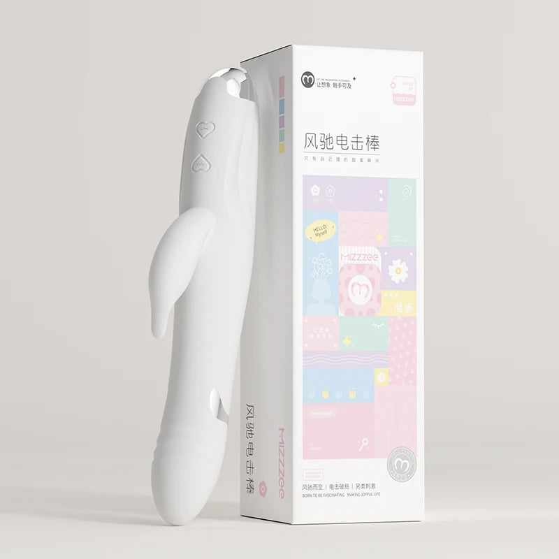 Electric Shock Dual Stimulator in White with Easy-to-Use Controls for Enhanced Pleasure