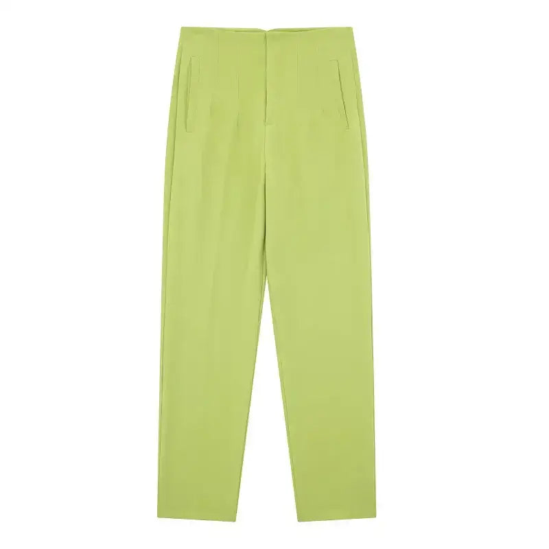 Light green elegant slim fit pencil trousers with front pockets from The Lady's Haven Boutique