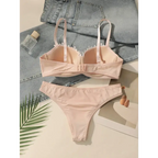 Embroidered floral underwear set in soft pink with adjustable straps and delicate lace trim