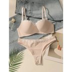 Embroidered floral underwear set in soft beige with white flower details from The Lady's Haven Boutique