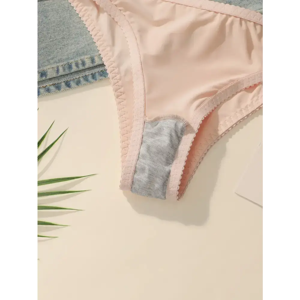 Light pink embroidered floral underwear set panty with soft fabric and lace trim by The Lady's Haven Boutique