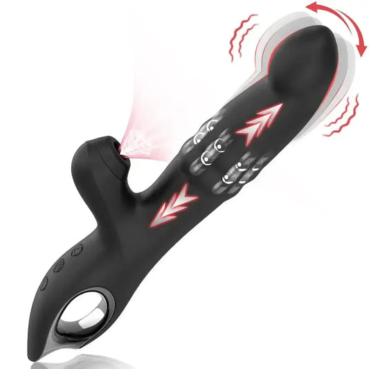 Female Clit Sucker Rabbit Vibrator Vibrating Sucking Swing Vagina GSpot Dildo Masturbator Three Motor Massager Sex Toy for Women - The Lady's Haven