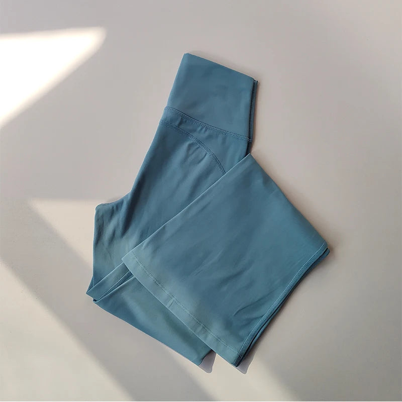 Soft Blue Female High Waist Yoga Leggings for Comfortable and Stylish Workouts