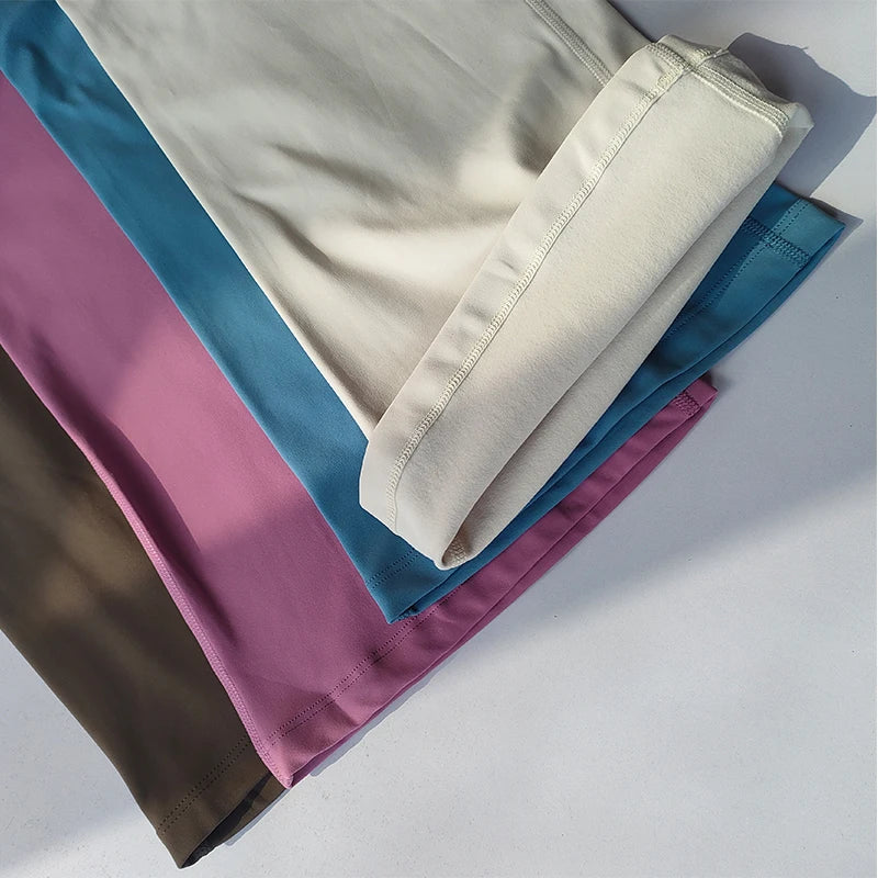 Folded female high waist yoga leggings in various colors from The Lady's Haven Boutique