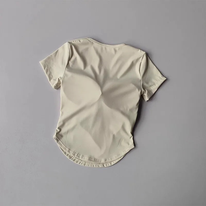 Back view of a female quick dry sports top with built in cup from The Lady's Haven Boutique