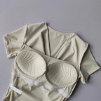 The Lady's Haven Boutique female quick dry sports top with built in cup for comfort during workouts