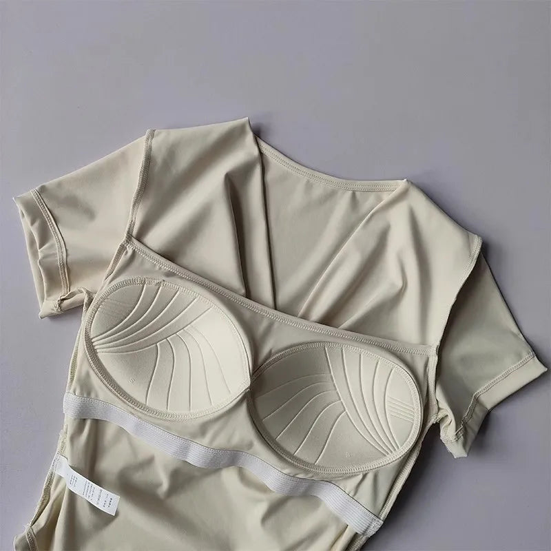 The Lady's Haven Boutique female quick dry sports top with built in cup for comfort during workouts