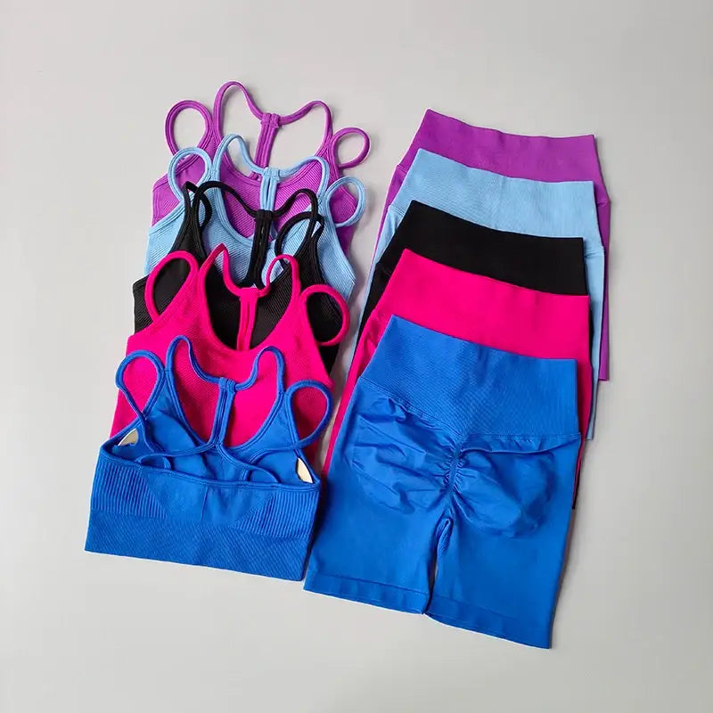 Fitness Bra and Shorts Set Collection - The Lady's Haven Boutique
