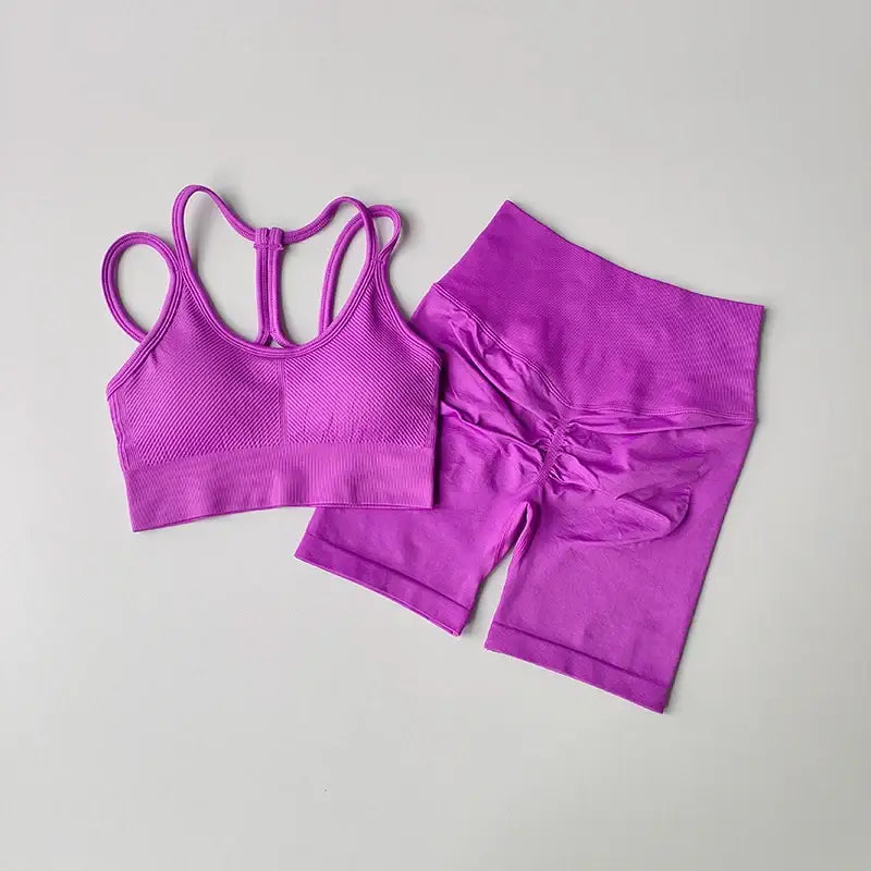 Fitness Bra and Shorts Set Collection - The Lady's Haven Boutique