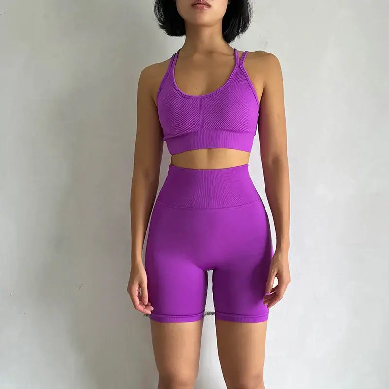 Fitness Bra and Shorts Set Collection - The Lady's Haven Boutique