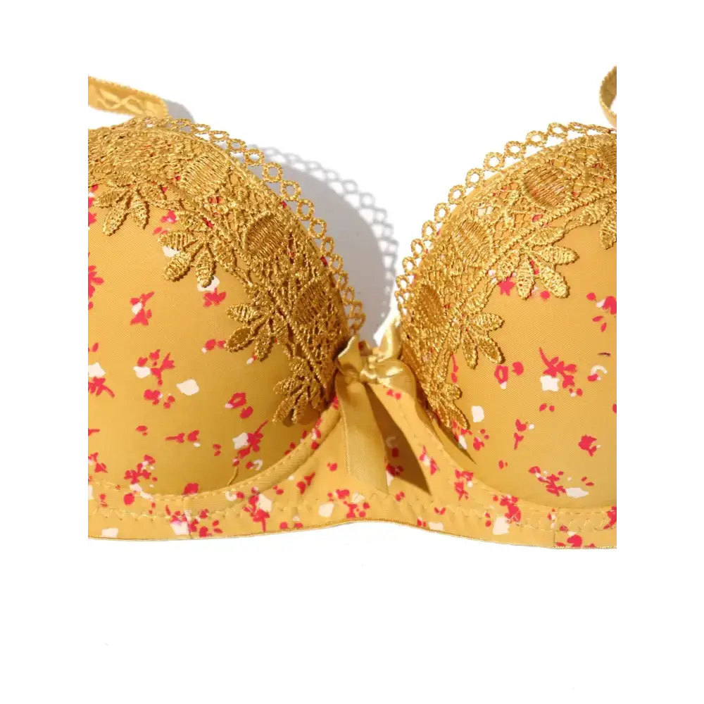 Floral Bras for Women Push Up Padded Lace Bra Underwire Embroidered Lingerie 75B-90B - The Lady's Haven Boutique