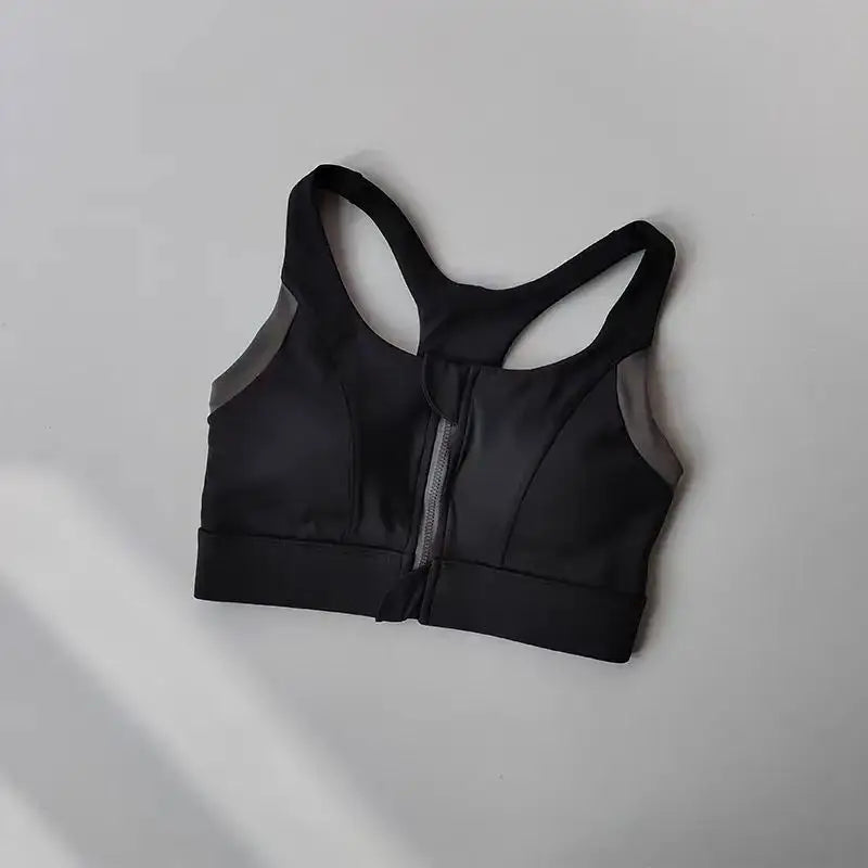 Front Zip Shockproof Padded Gym Bra for Women - The Lady's Haven Boutique