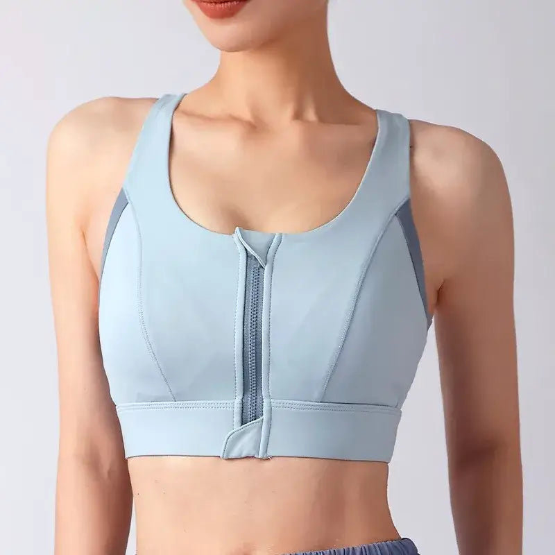Front Zip Shockproof Padded Gym Bra for Women - The Lady's Haven Boutique