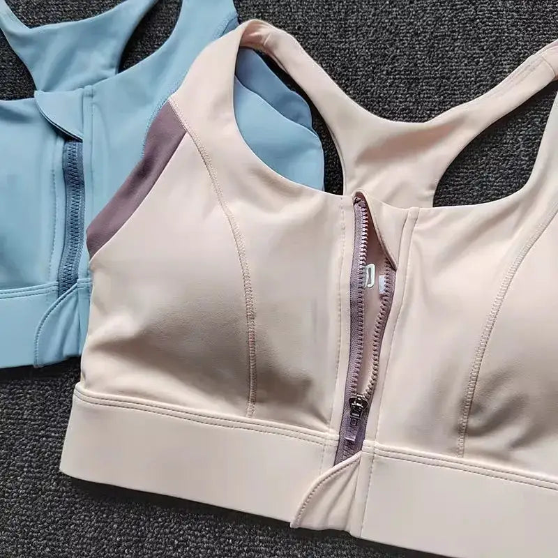 Front Zip Shockproof Padded Gym Bra for Women - The Lady's Haven Boutique