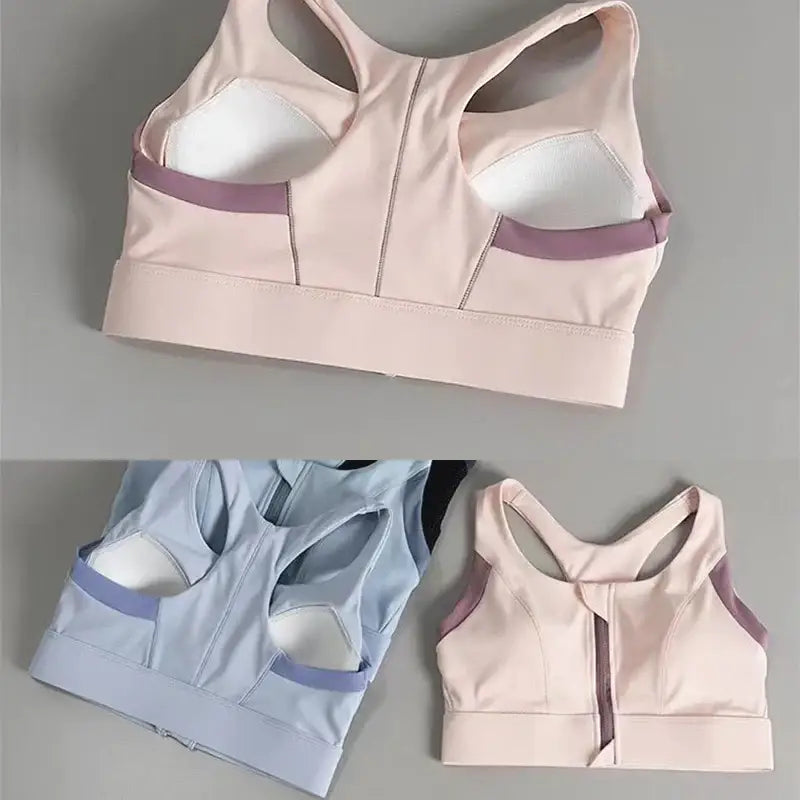 Front Zip Shockproof Padded Gym Bra for Women - The Lady's Haven Boutique