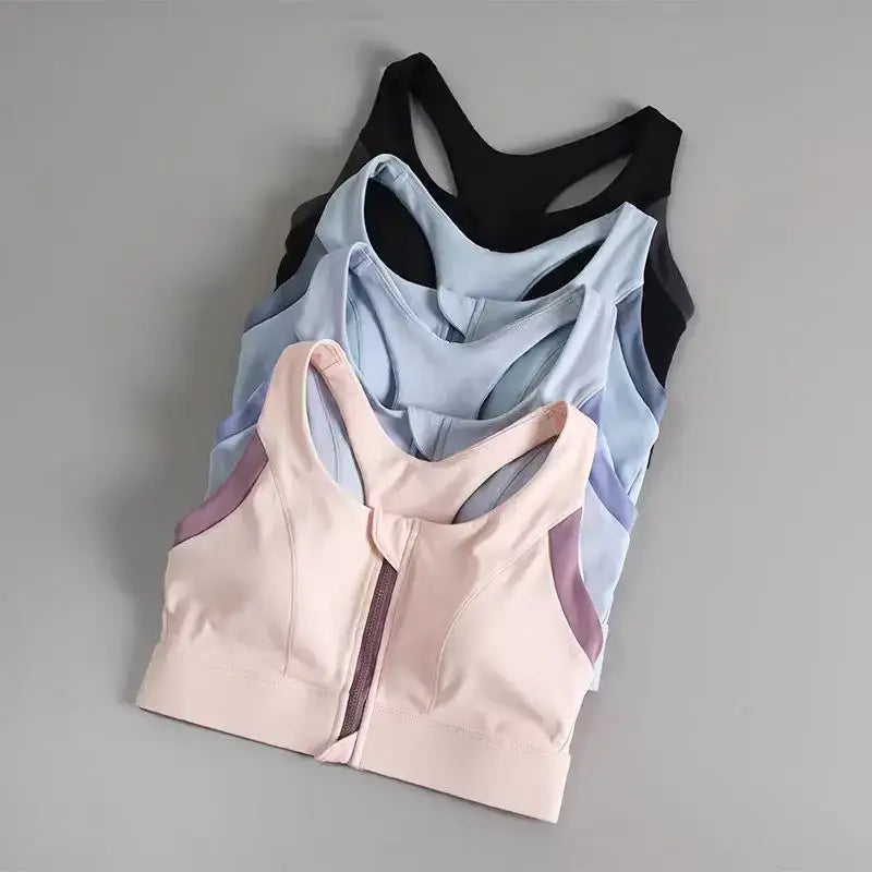 Front Zip Shockproof Padded Gym Bra for Women - The Lady's Haven Boutique