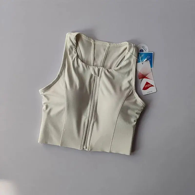 Front Zipper Fitness Bra Stylish and Supportive - The Lady's Haven Boutique