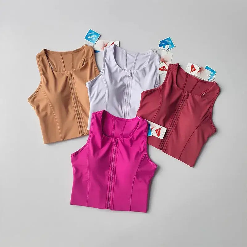 Front Zipper Fitness Bra Stylish and Supportive - The Lady's Haven Boutique