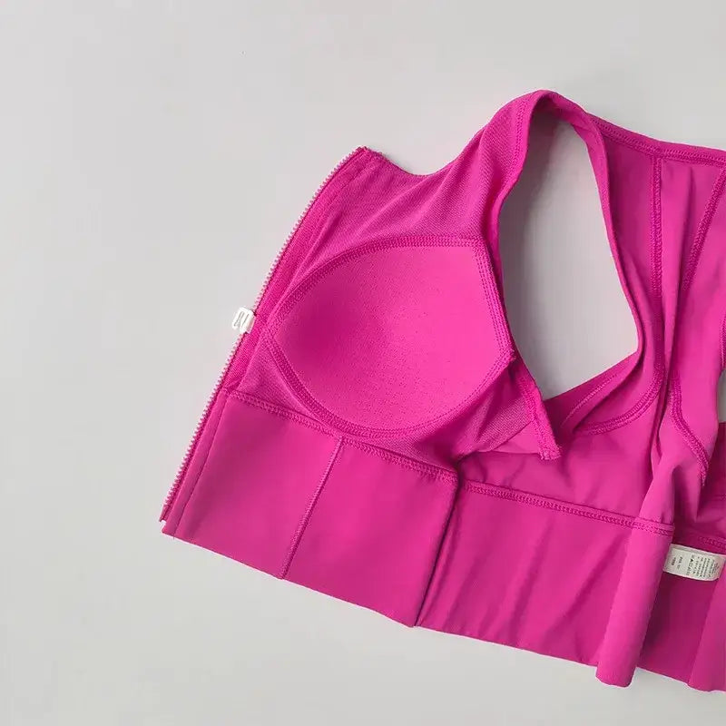 Front Zipper Fitness Bra Stylish and Supportive - The Lady's Haven Boutique