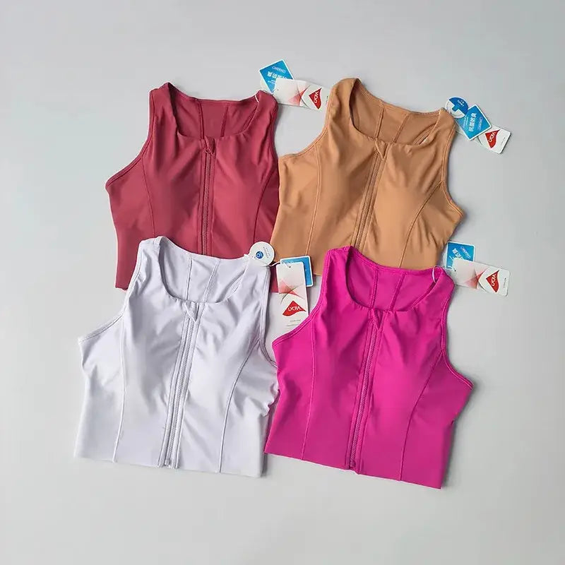 Front Zipper Fitness Bra Stylish and Supportive - The Lady's Haven Boutique
