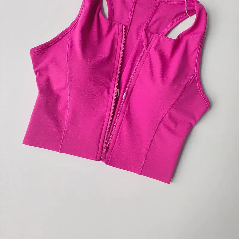 Front Zipper Fitness Bra Stylish and Supportive - The Lady's Haven Boutique