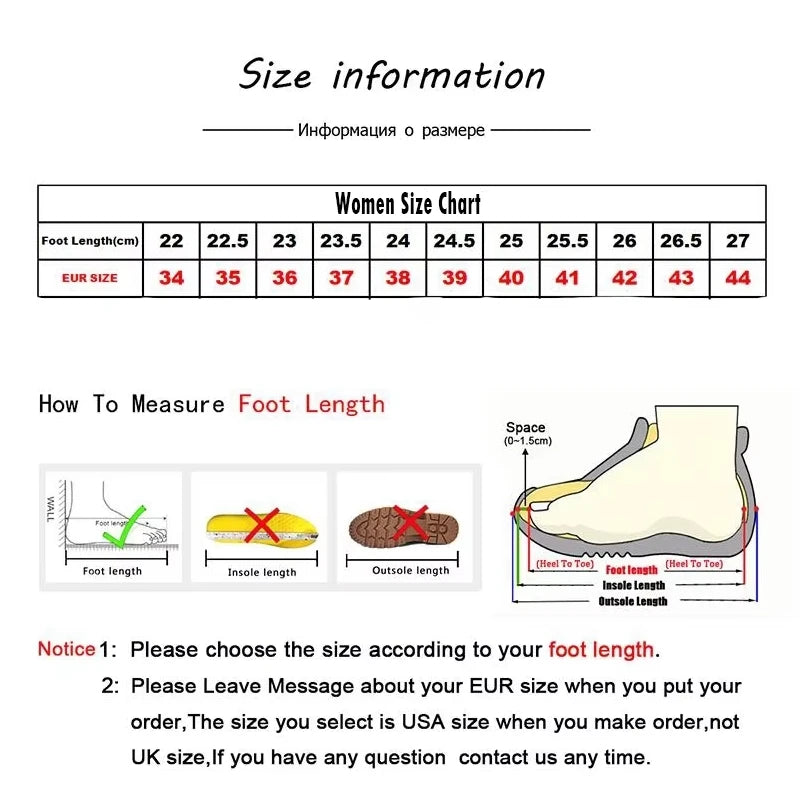 Women size chart and foot measurement guide for selecting glittery flats for parties