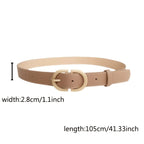 Elegant beige waist belt with a gold buckle waist belt design, perfect for accentuating outfits