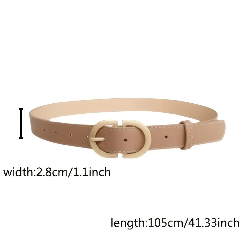 Elegant beige waist belt with a gold buckle waist belt design, perfect for accentuating outfits