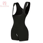 Black Colombian full body shaper for women with adjustable straps and full coverage design