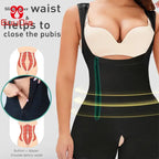 Colombian full body shaper for women in black slimming waist and tummy with button and zipper closure