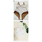 Two spaghetti strap sexy lace bodysuits in brown and white with delicate lace detailing