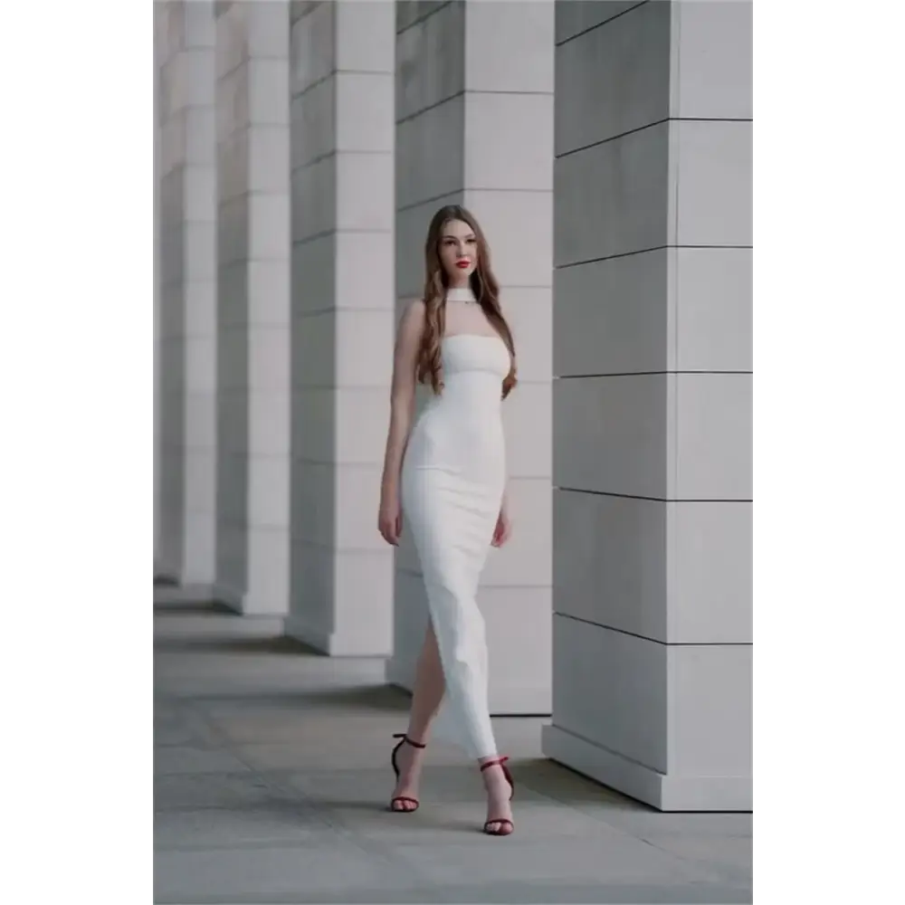 Mozision Halter Off-shoulder Sexy Maxi Dress Women Fashion Strapless Sleeveless Backless Bodycon Club Party Long